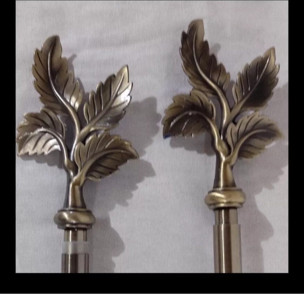 JCPENNEY Home Collection Decorative Bronze Curtain Rods with  No Hardware  Leaf
